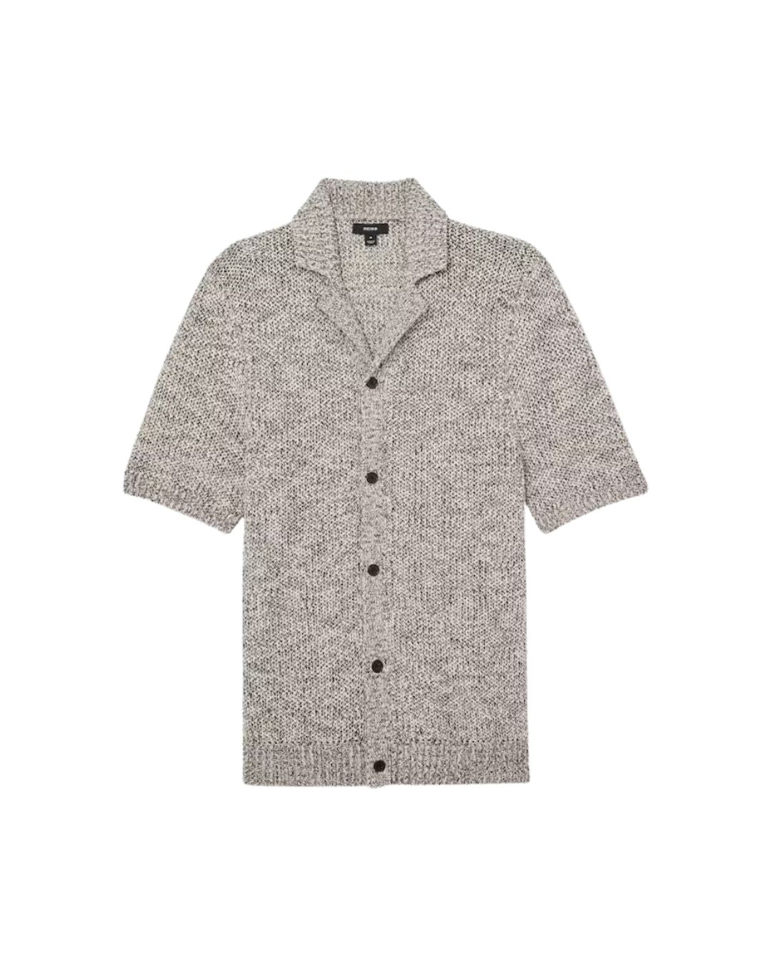 REISS Cuban-Collar Knit Shirt