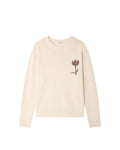 Sandro Wool Sweater with Flower Detail