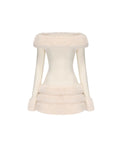 Nana Jacqueline White Mini Fur Trim Dress