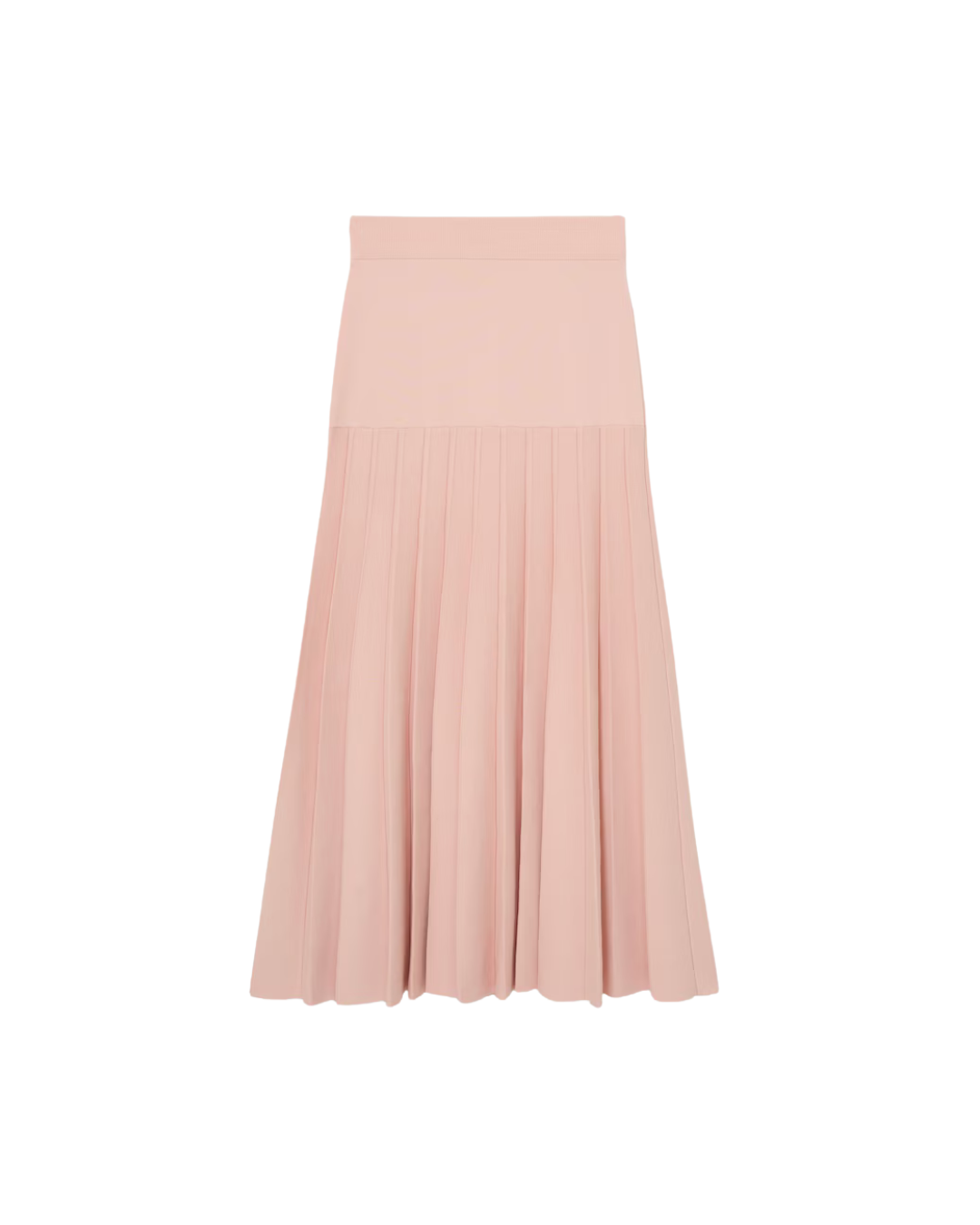 REISS Pink Pleated Midi Skirt